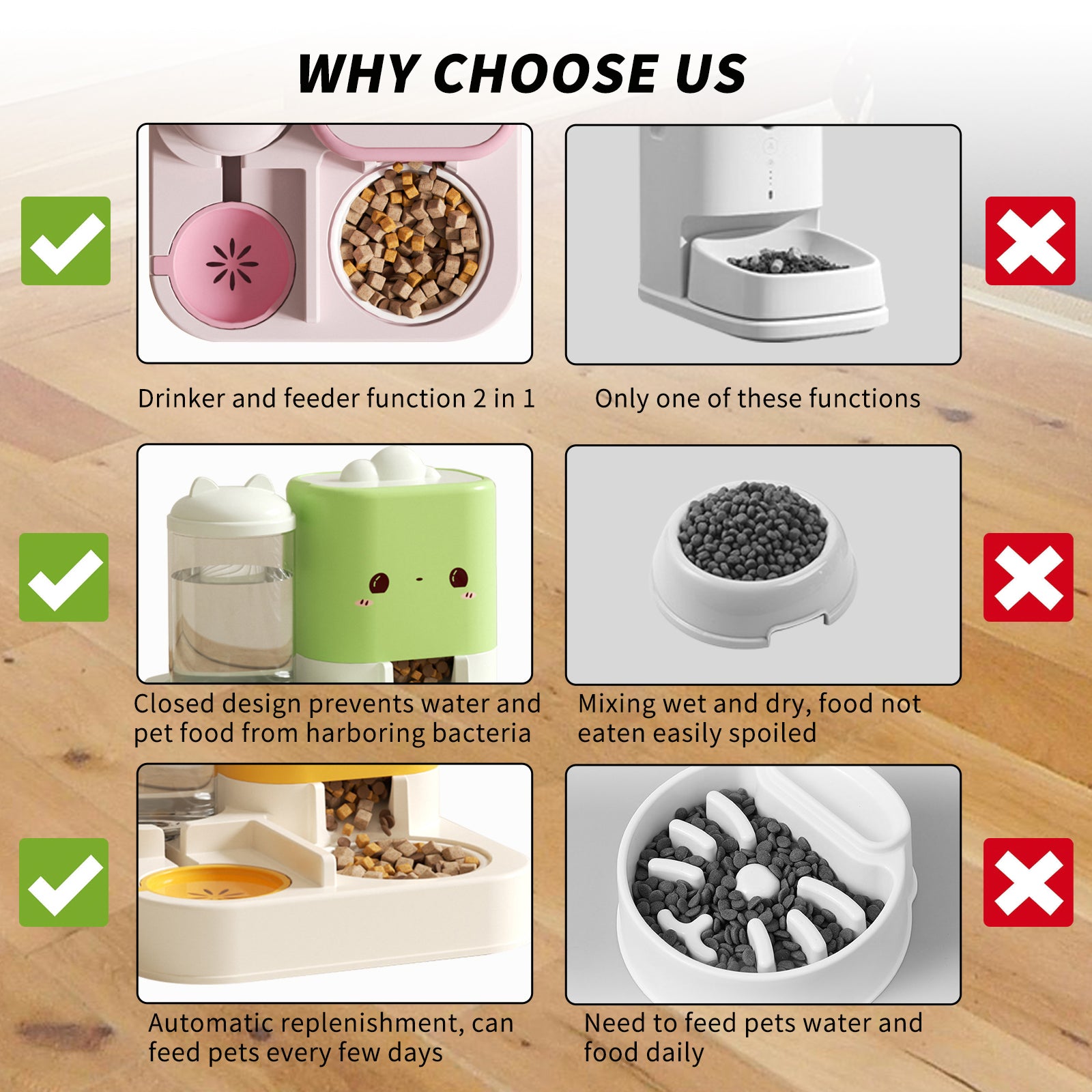 Chmurkowy podajnik wody i karmy 2w1 dla kota i psa – uroczy design z uszami