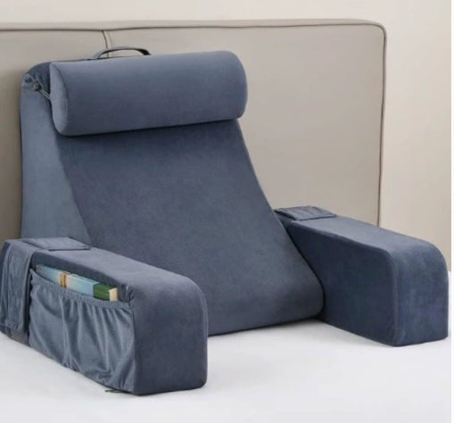 Poduszka lędźwiowa na łożko kanapę, poduszka do czytania z podłokietnikami